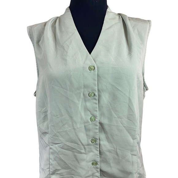 Vintage 80’s Jacklyn Smith Collectibles Light Green Button Up Vest - Picture 6 of 9